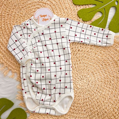 Body Kimono M/L Mini Ursos - Off White e Bordo